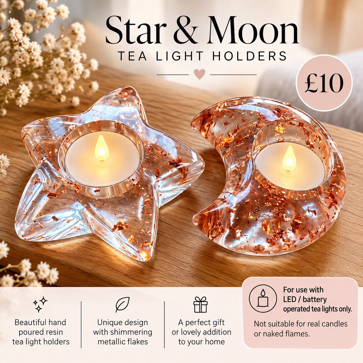 Star & Moon Tealight Holders