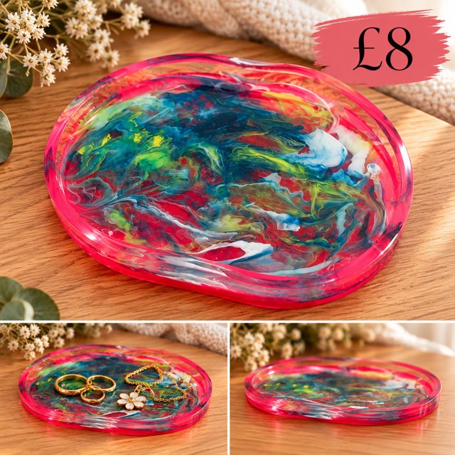 Vibrant Pink Swirl Trinket Dish