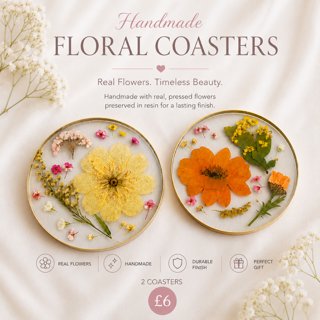 2 Floral Coasters