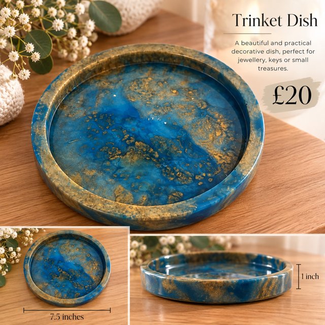 Gold & Blue Trinket Dish