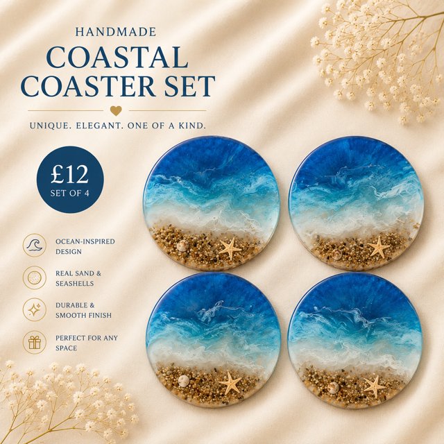4 Coastal Coaster Set