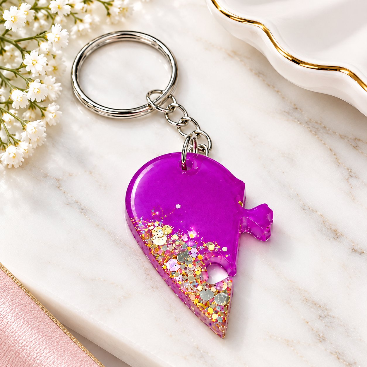 Friendship heart keyrings