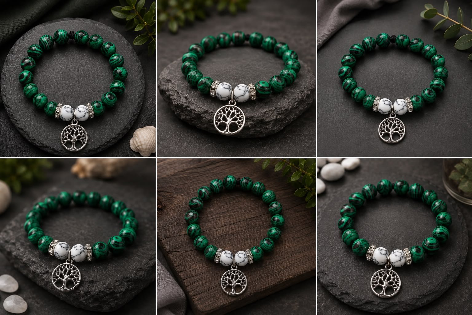 Malachite Balance- with life of tree charm