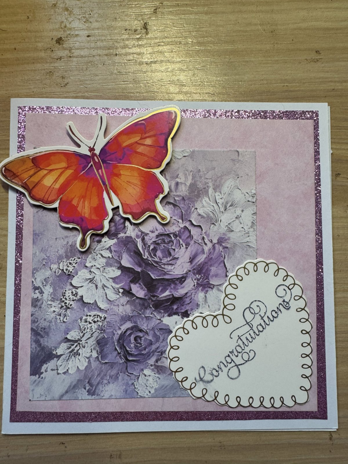 Congratulation - Pink and Purple Flowers