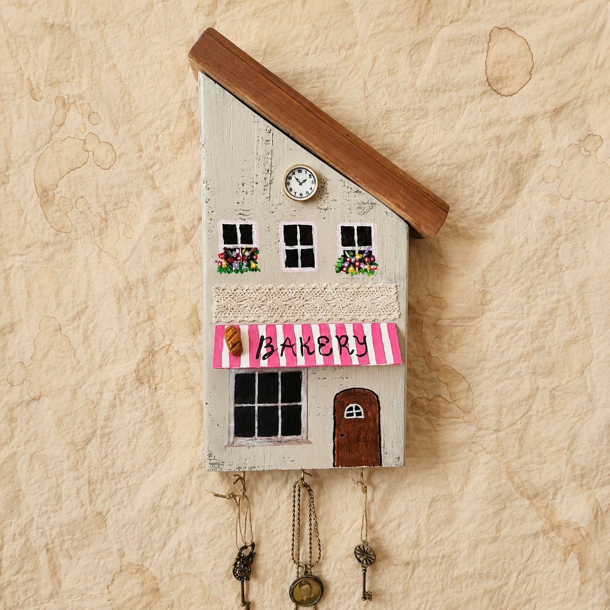 Handmade Wooden Bakery Key Holder