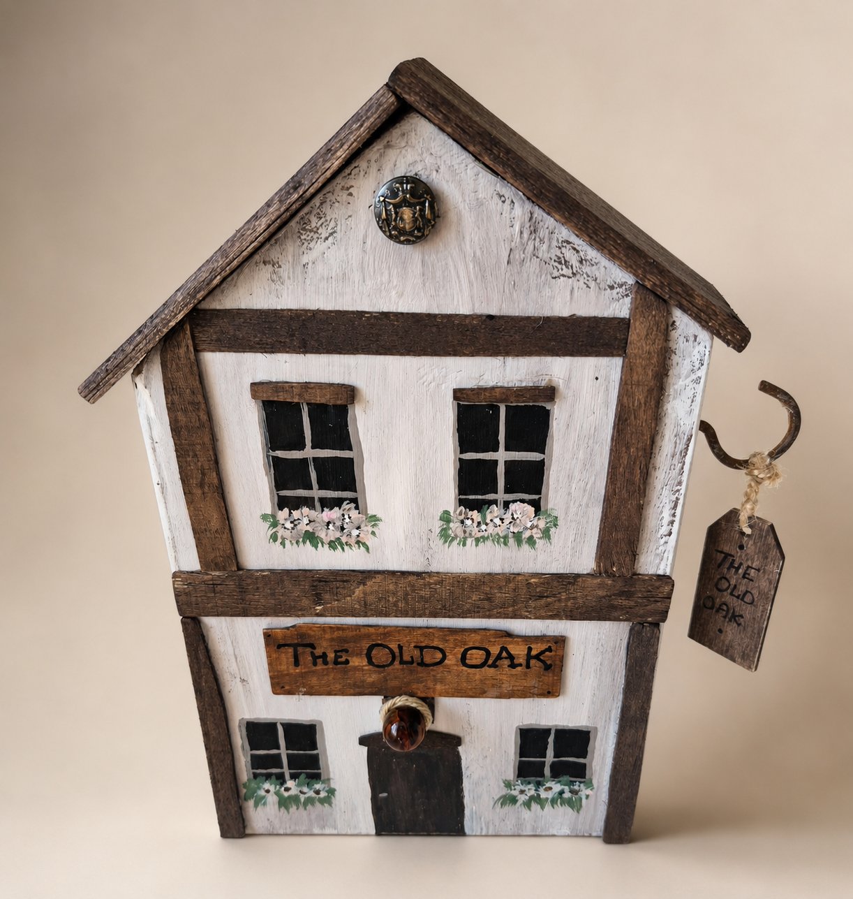 The Old Oak" Rustic Wooden Pub Miniature