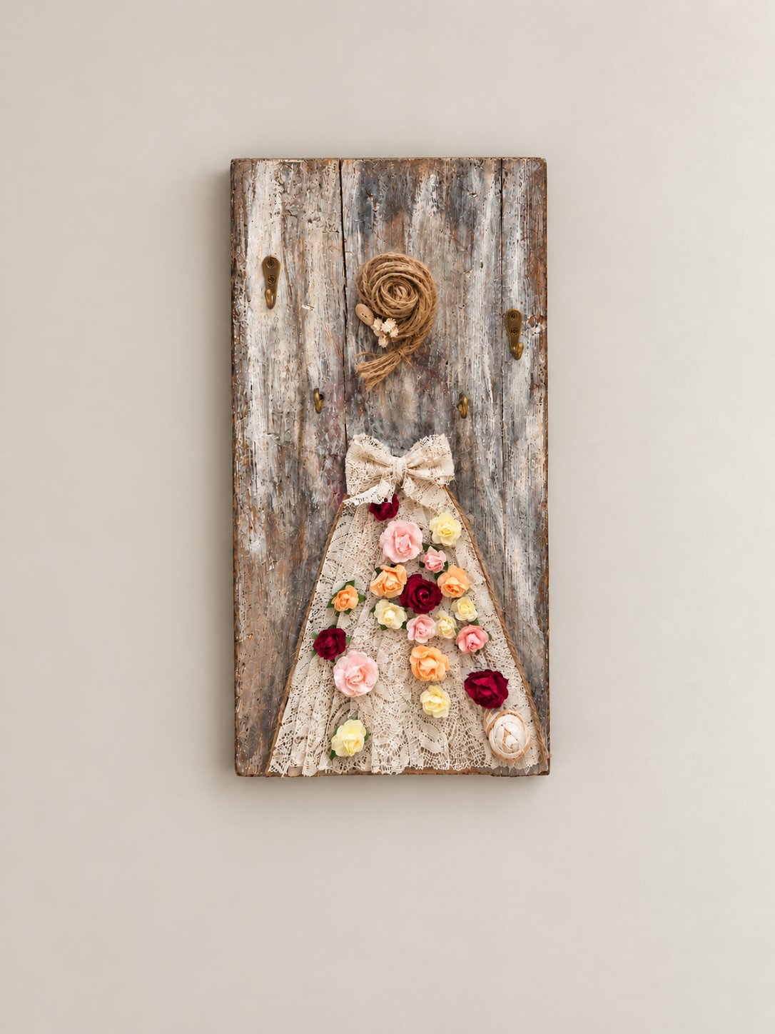 Rustic Lace Dress Jewellery Organiser & Wall Hooks