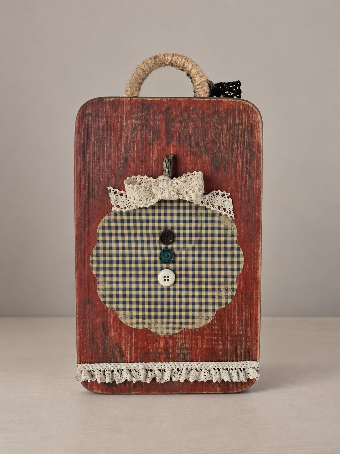 Double-Sided Halloween Wooden Plaque – Rustic Pumpkin & Scream Ghost Wall Hanging