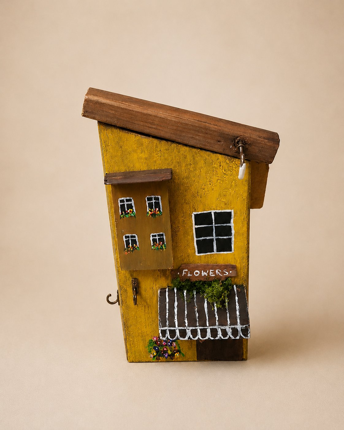 "The Flower Shop" Wooden Key Holder & Cottage Decor