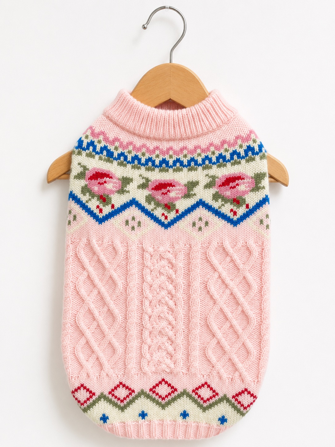 Dog Jumper rose pink, floral twist, Aron style