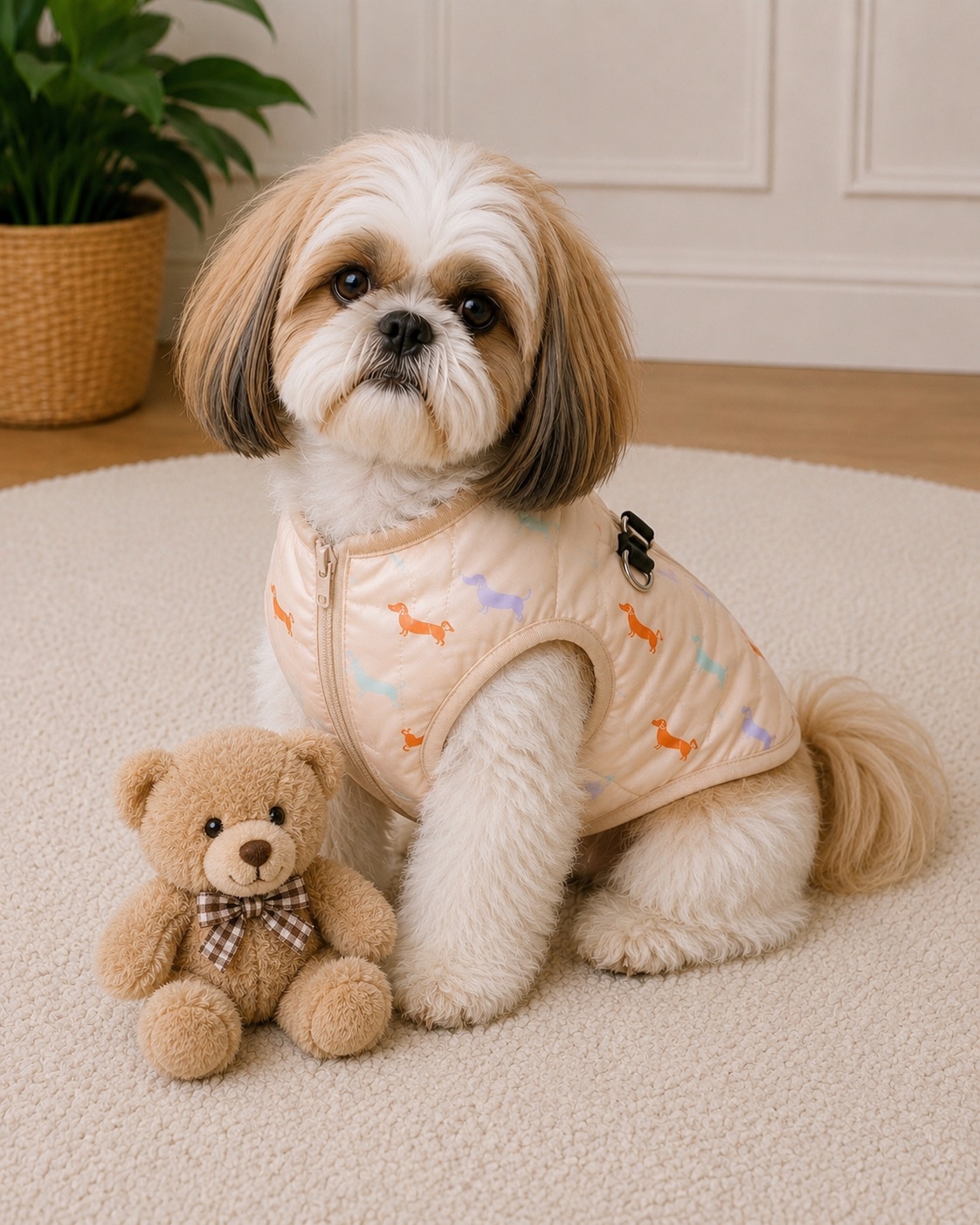 Dog jacket zip up , water resistant