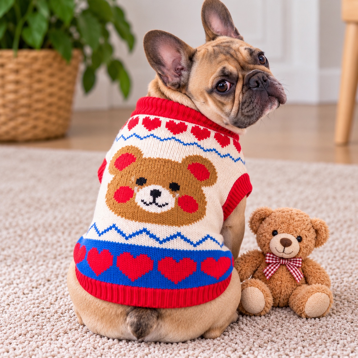 Teddy bear heart dog jumper