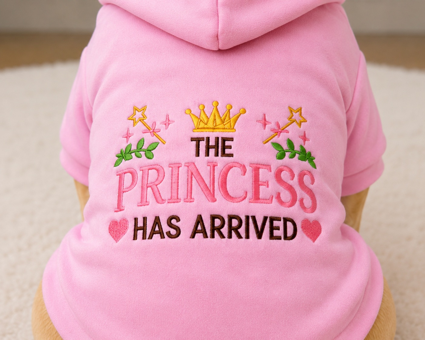 Pink hoodie lightly fleece lined