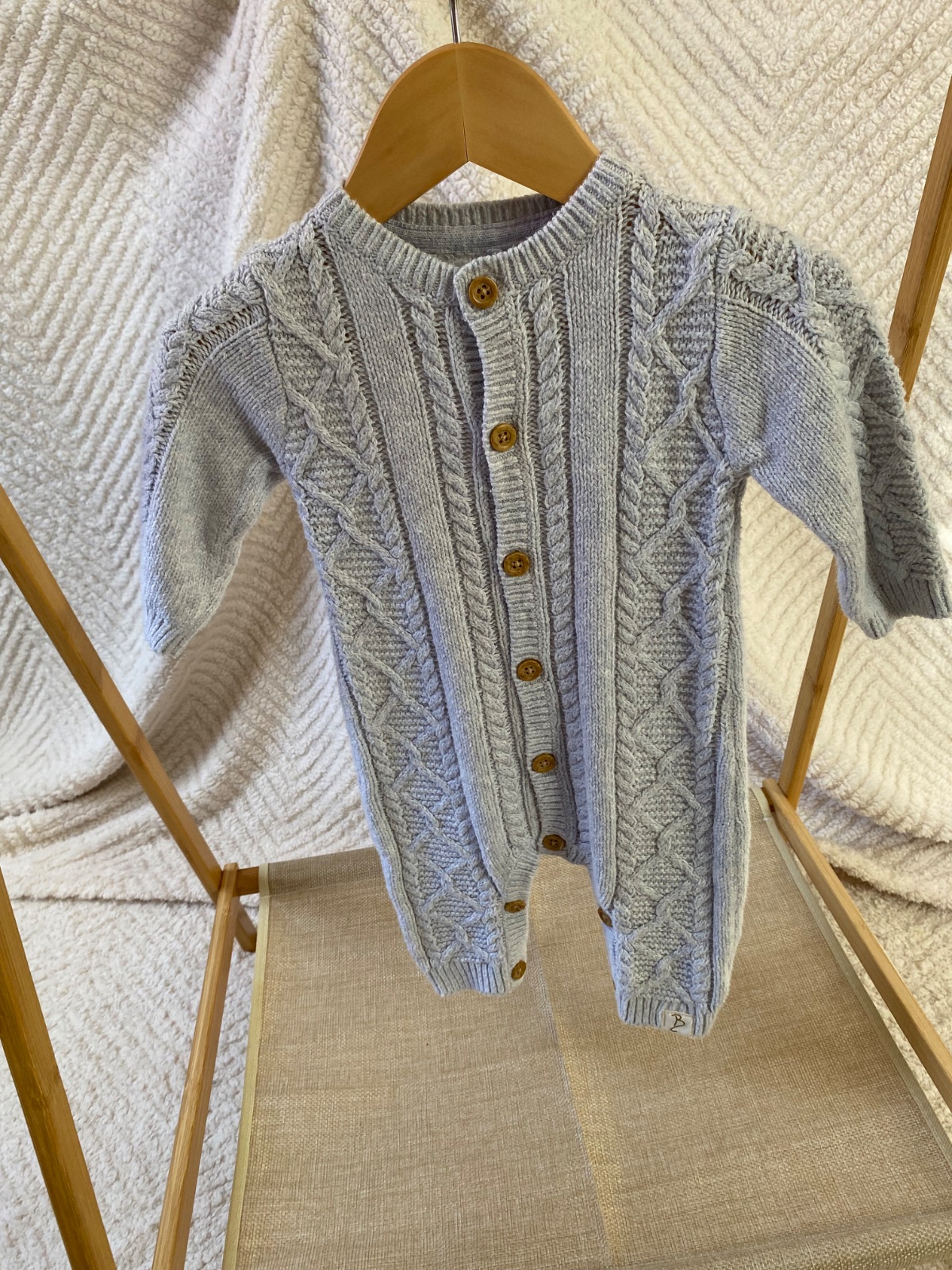 Cloud Soft ☁️ | Billie Faiers Grey Knitted Romper |0-3 months|