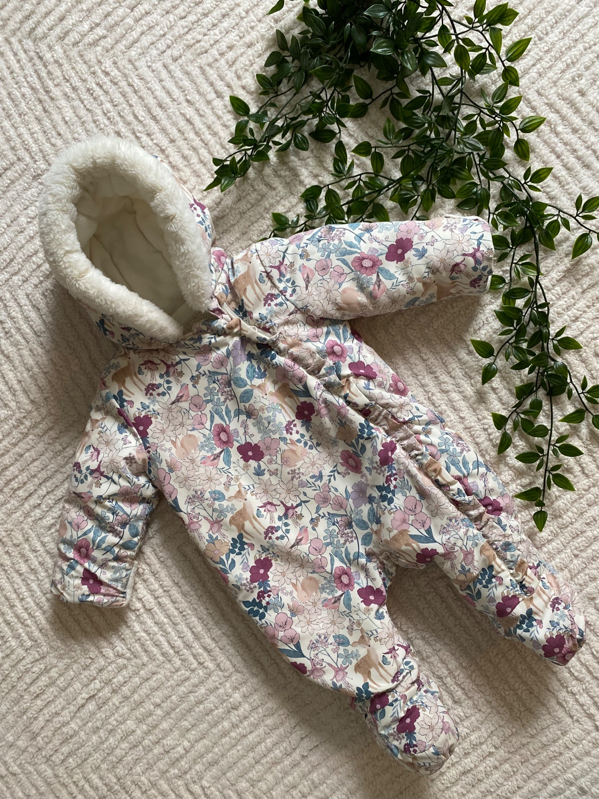 Woodland Whispers 🦌 | TU Floral & Woodland Snow Suit |3-6 months|