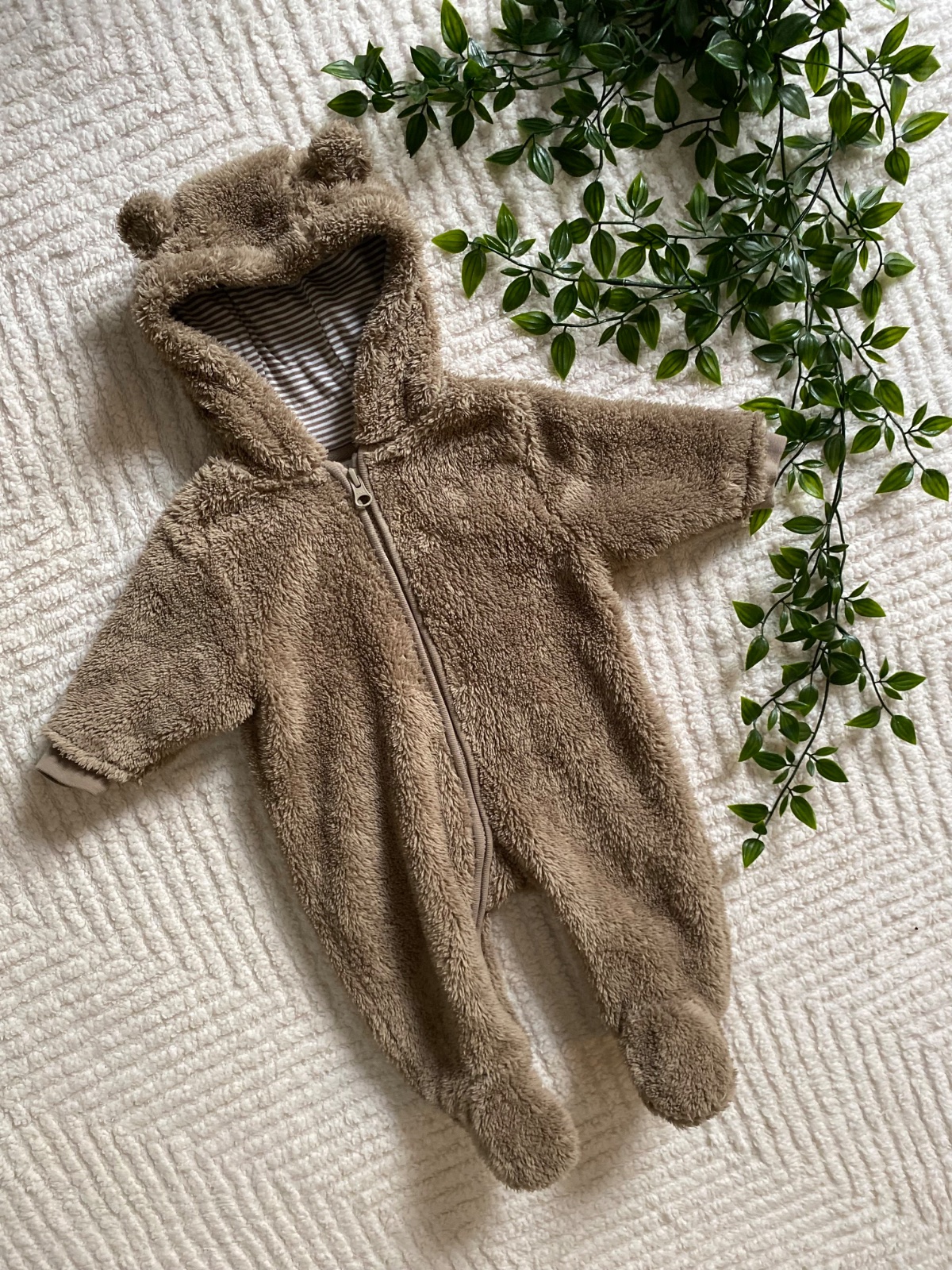 Little Bear Cub 🧸 | Next Brown Fluffy Pramsuit |0-3 months|