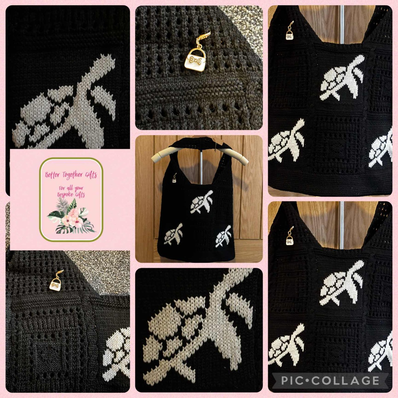 Knitted Bag with charm