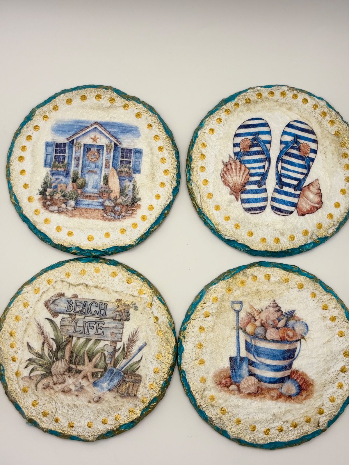 Beach theme slate coasters