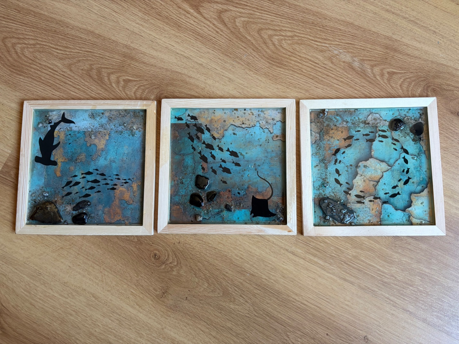 Tryptich Resin Underwater Scenes
