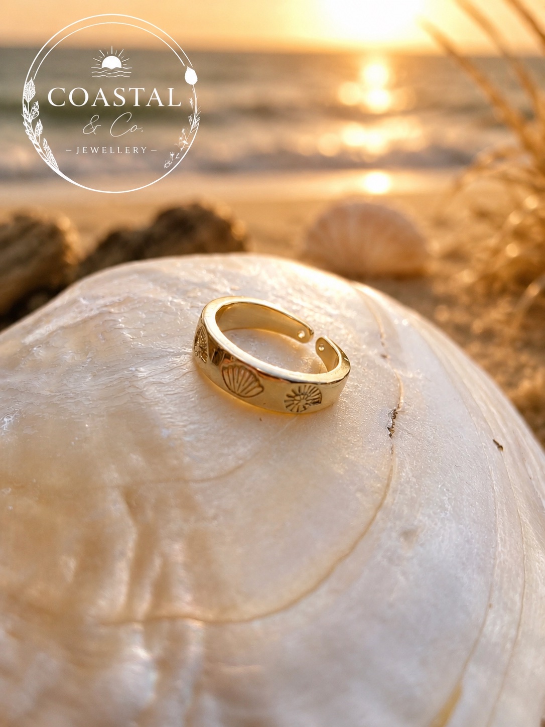 Golden Shell Ring