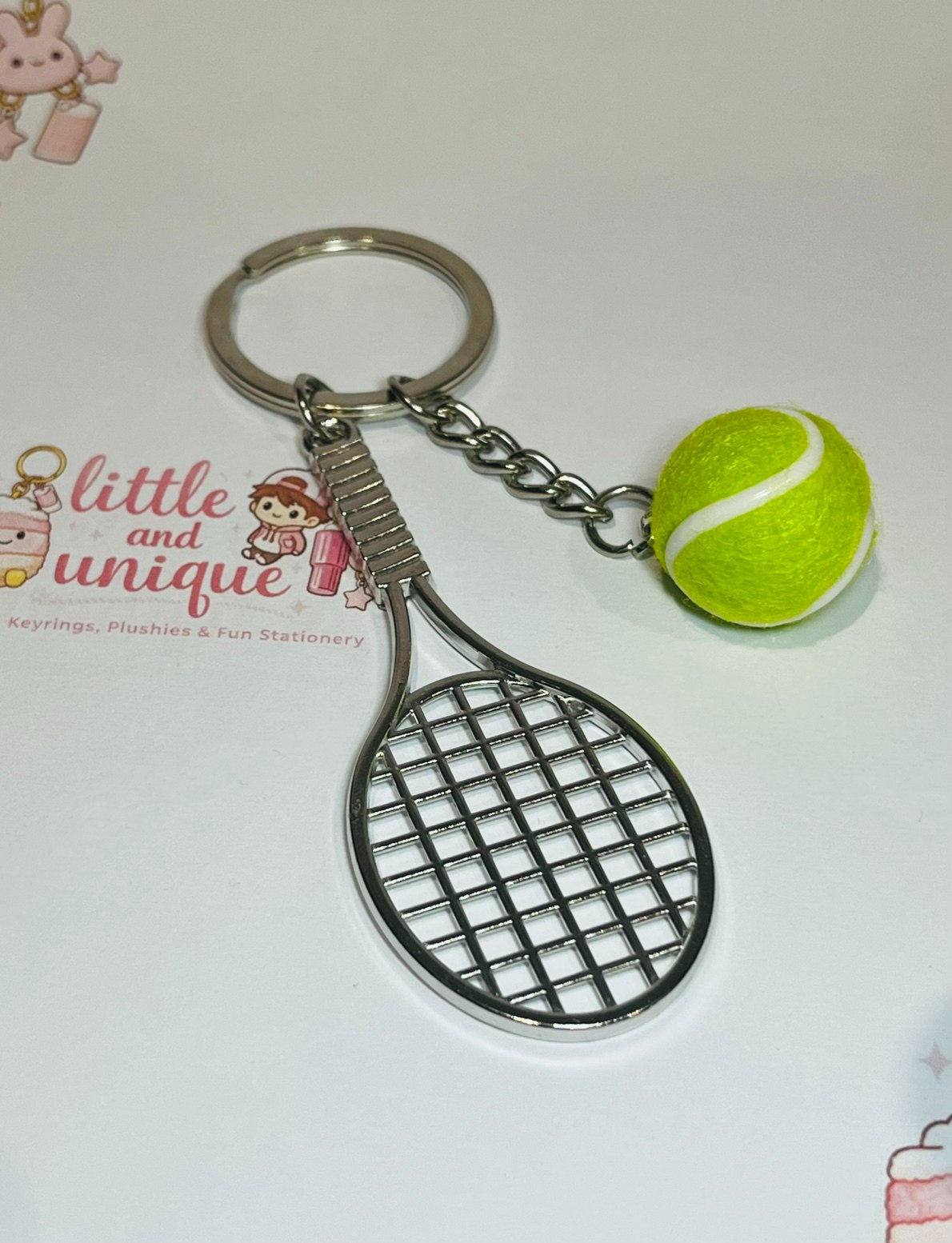 Tennis racket and Ball Keyring