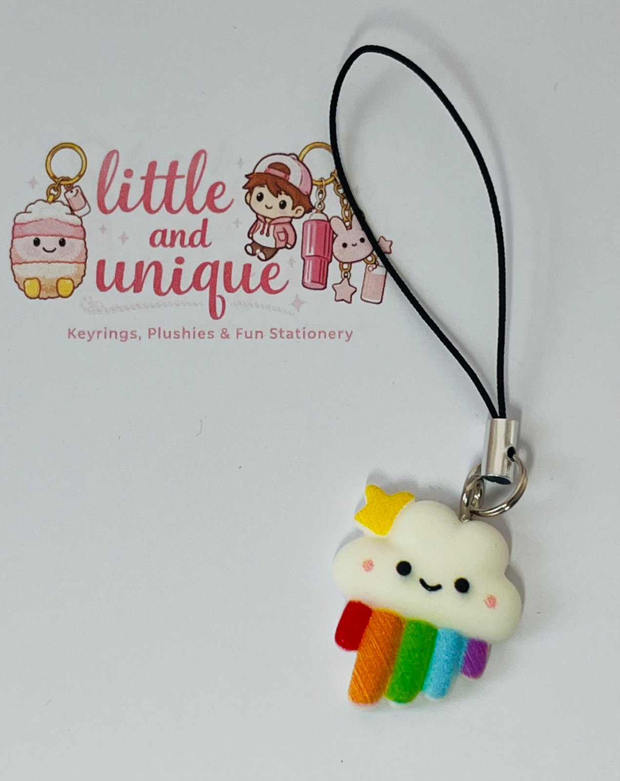 Rainbow Cloud Phone Charm