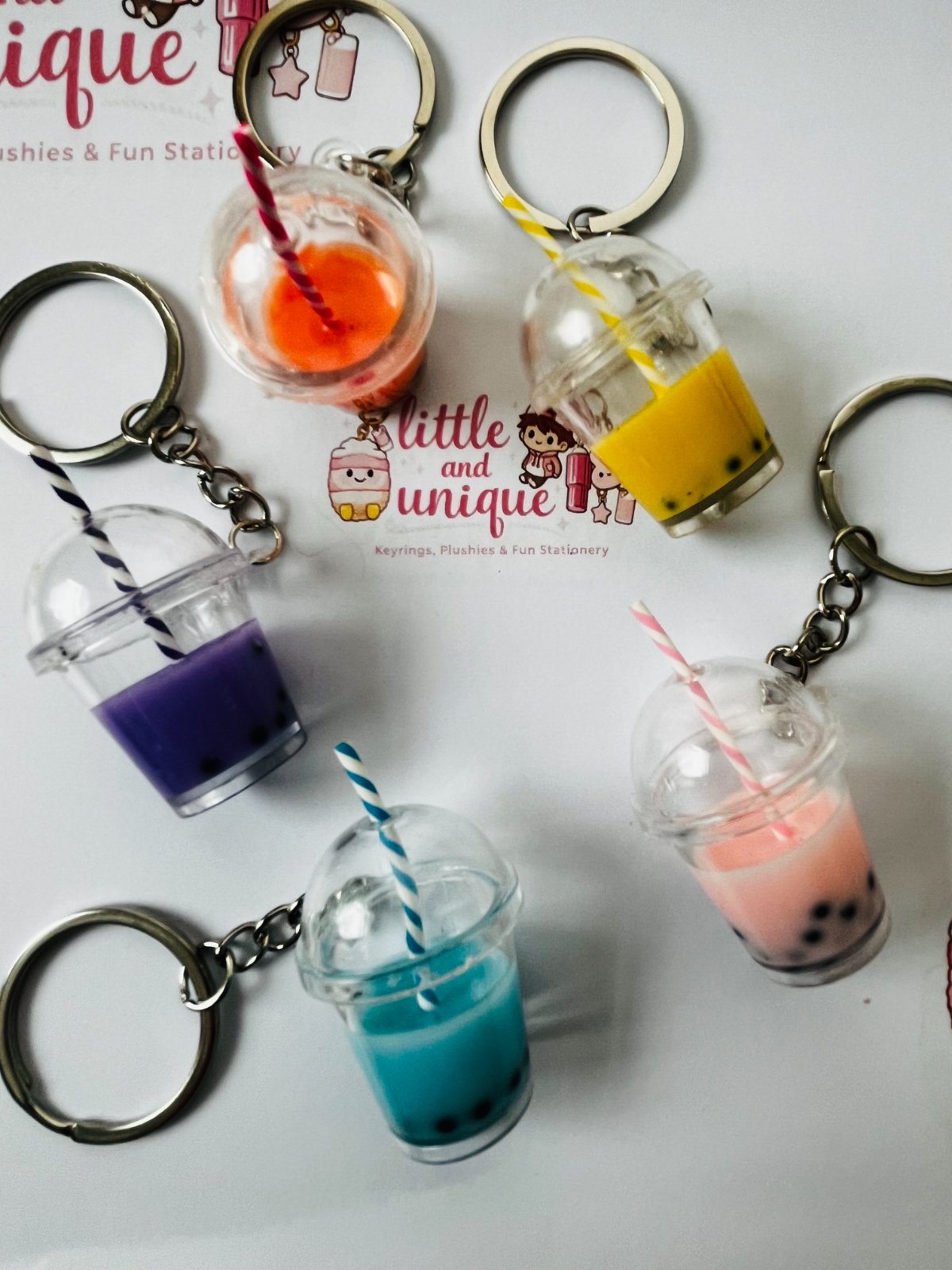 Mini Bubble Tea Keyrings – Cute & Colourful