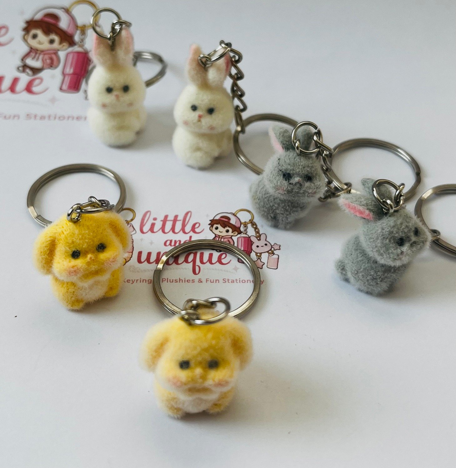 Fluffy Bunny Keyrings
