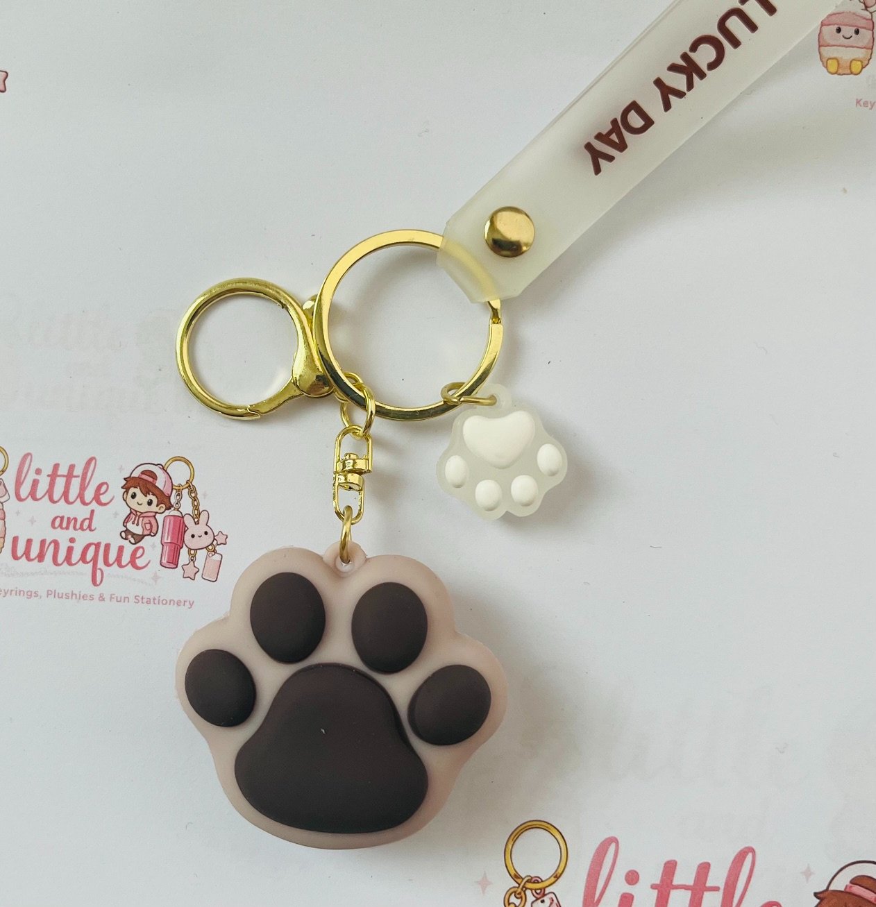 Paw Print Lucky Day Keychain