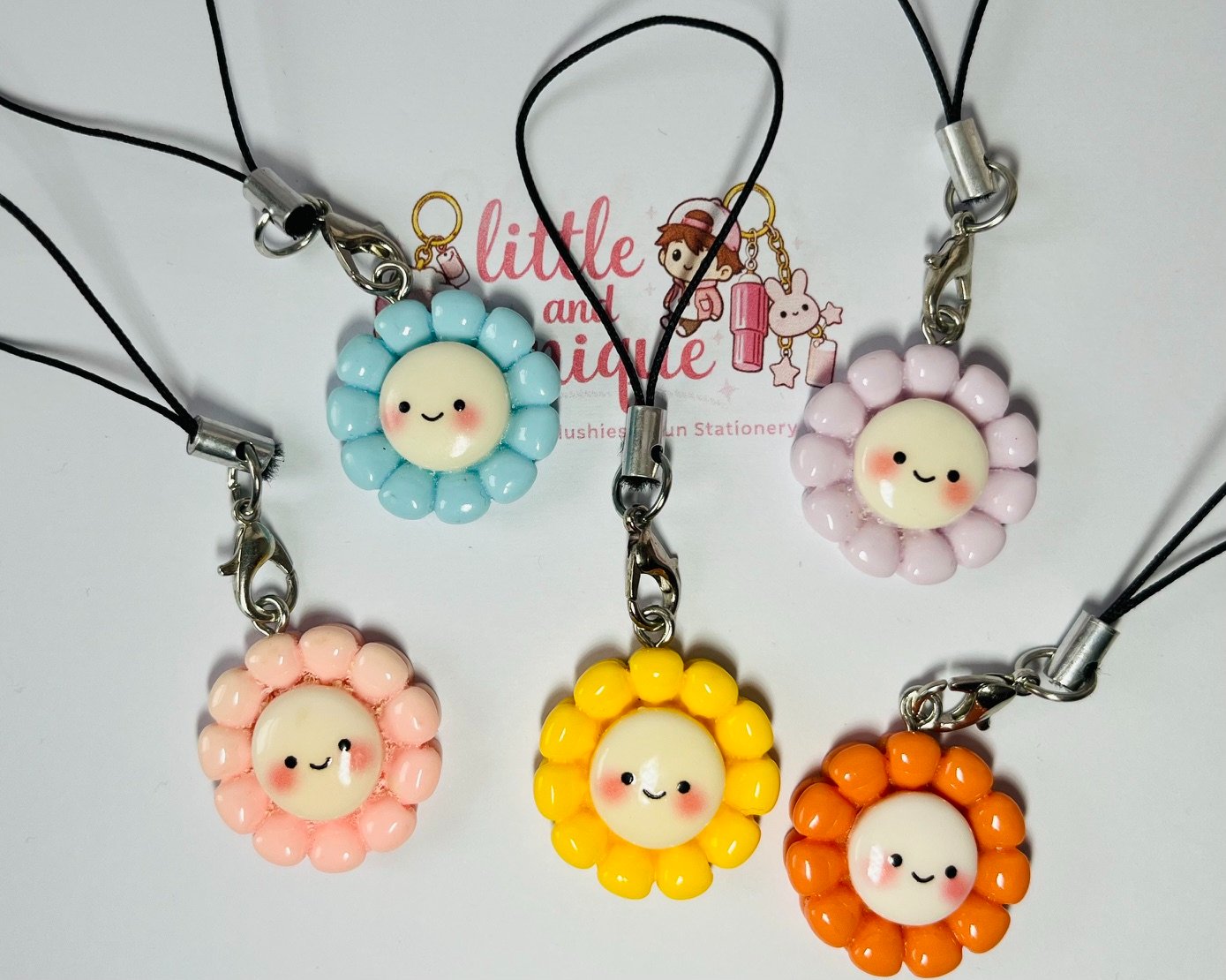 Smiling Faces Flowers Phone Charm