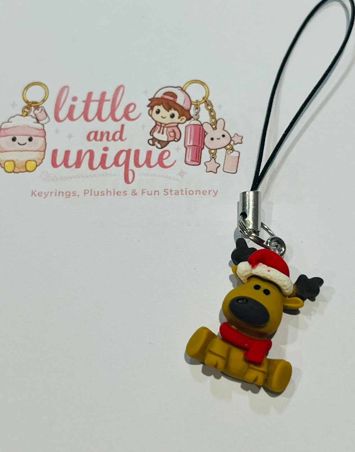 Festive Reindeer Phone Charm