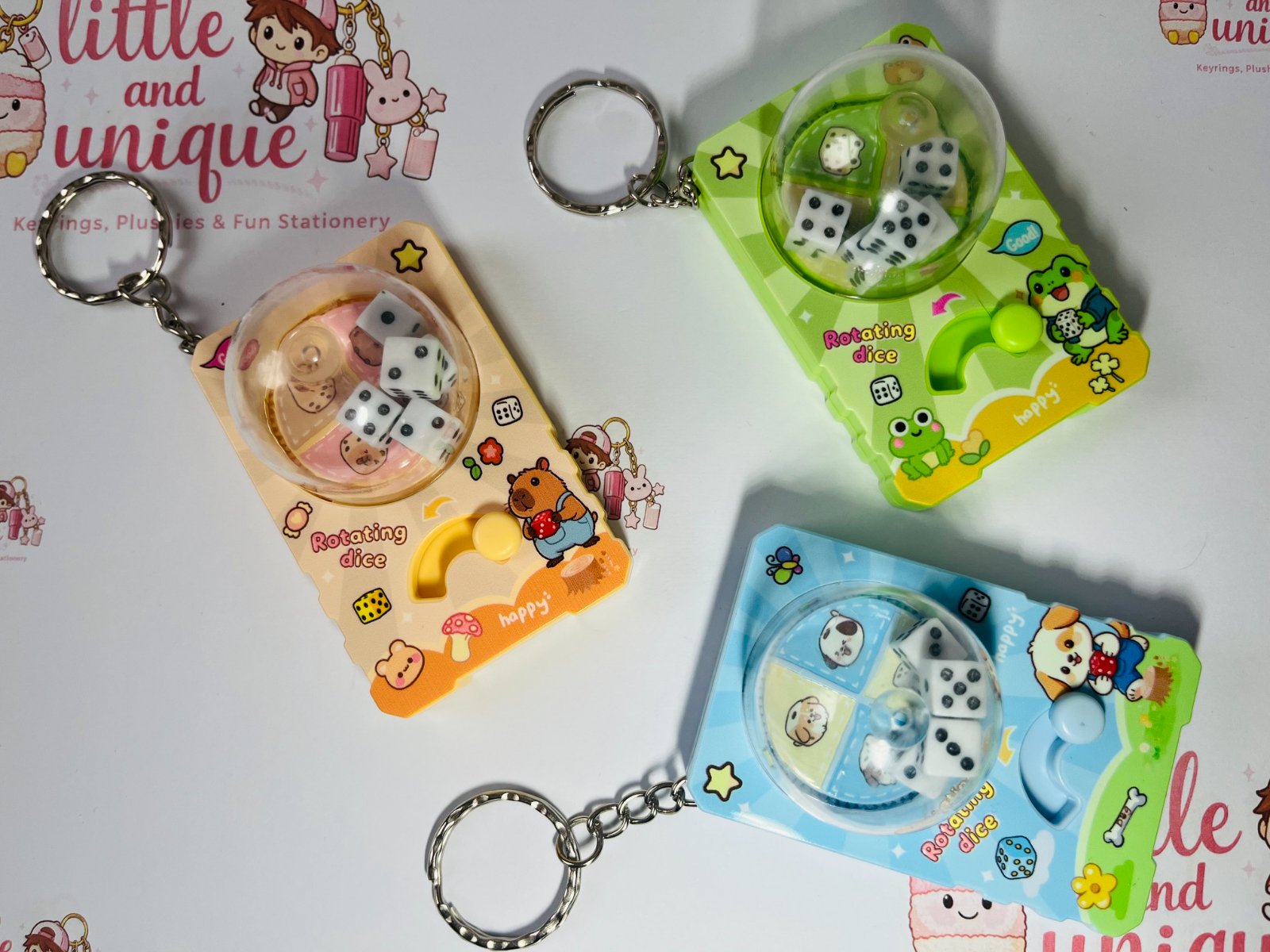 Rotating Dice Game Keyring