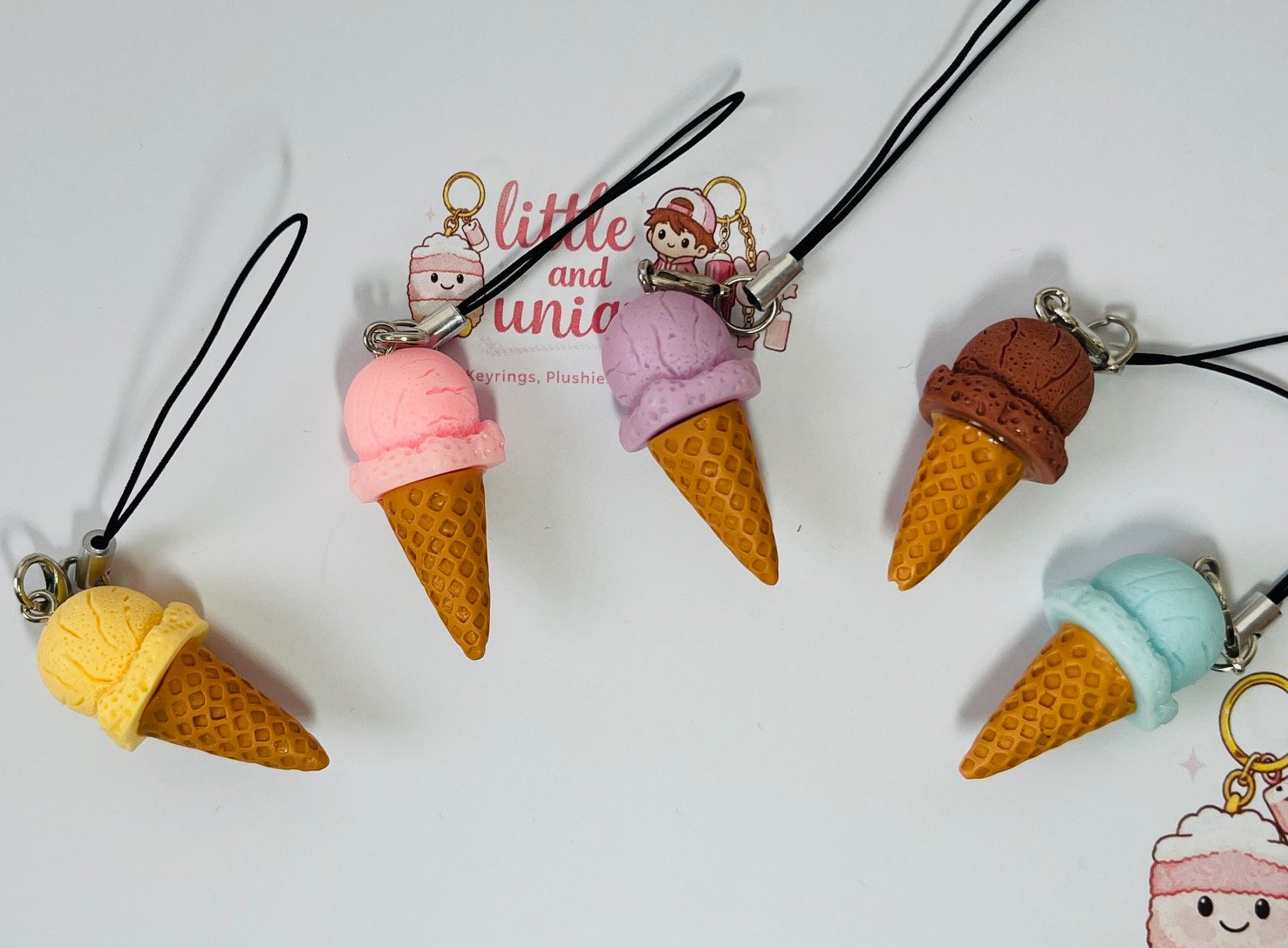 Coloured Ice Cream Cone Phone Charm