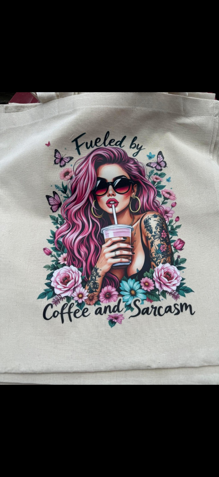 Coffee and sarcasm tote bag