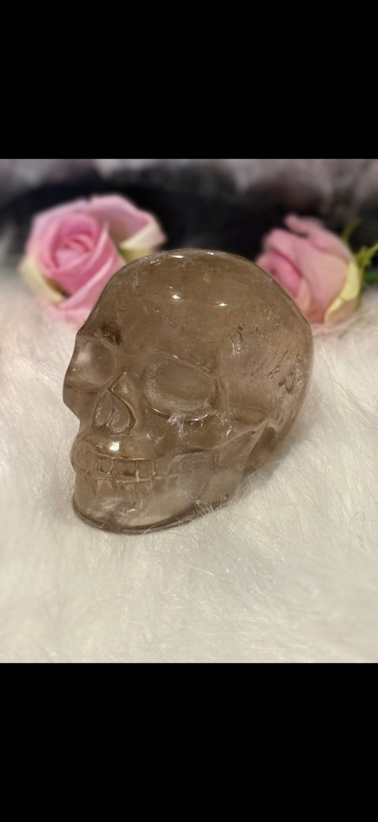 Smokey quartz skull