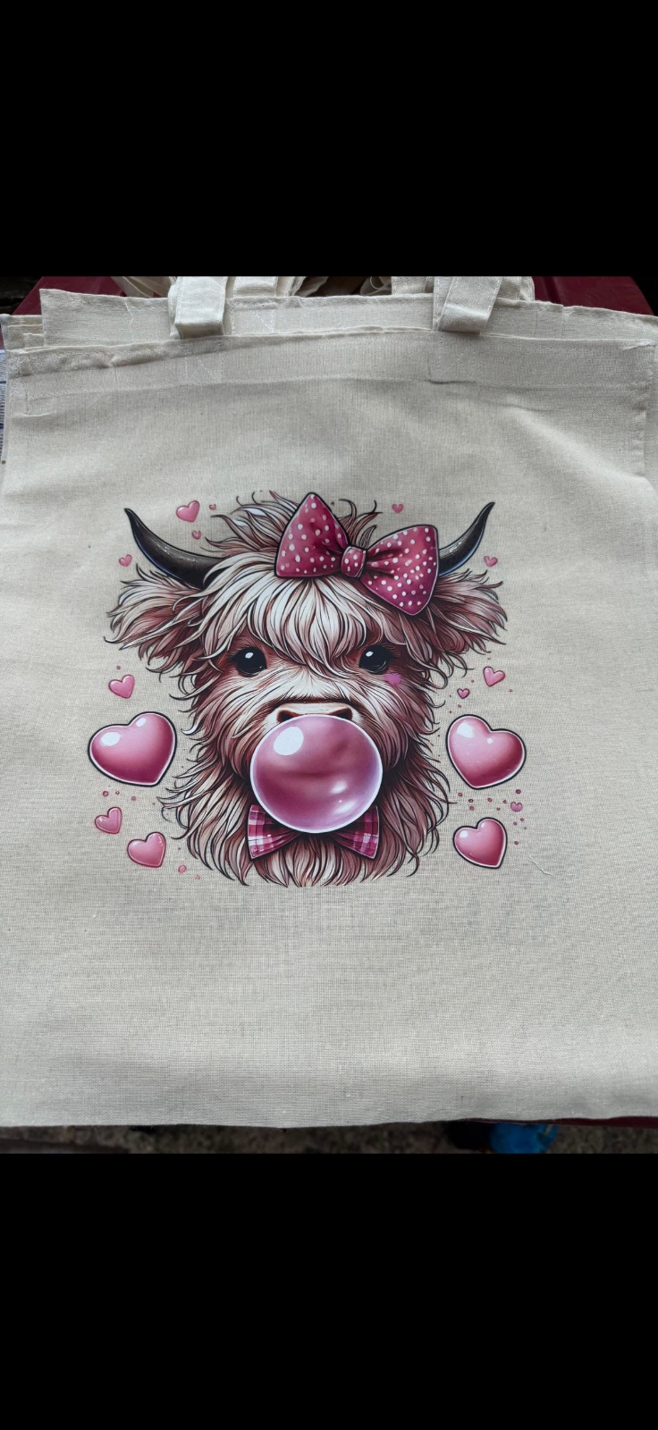 Highland cow bubble tote bag