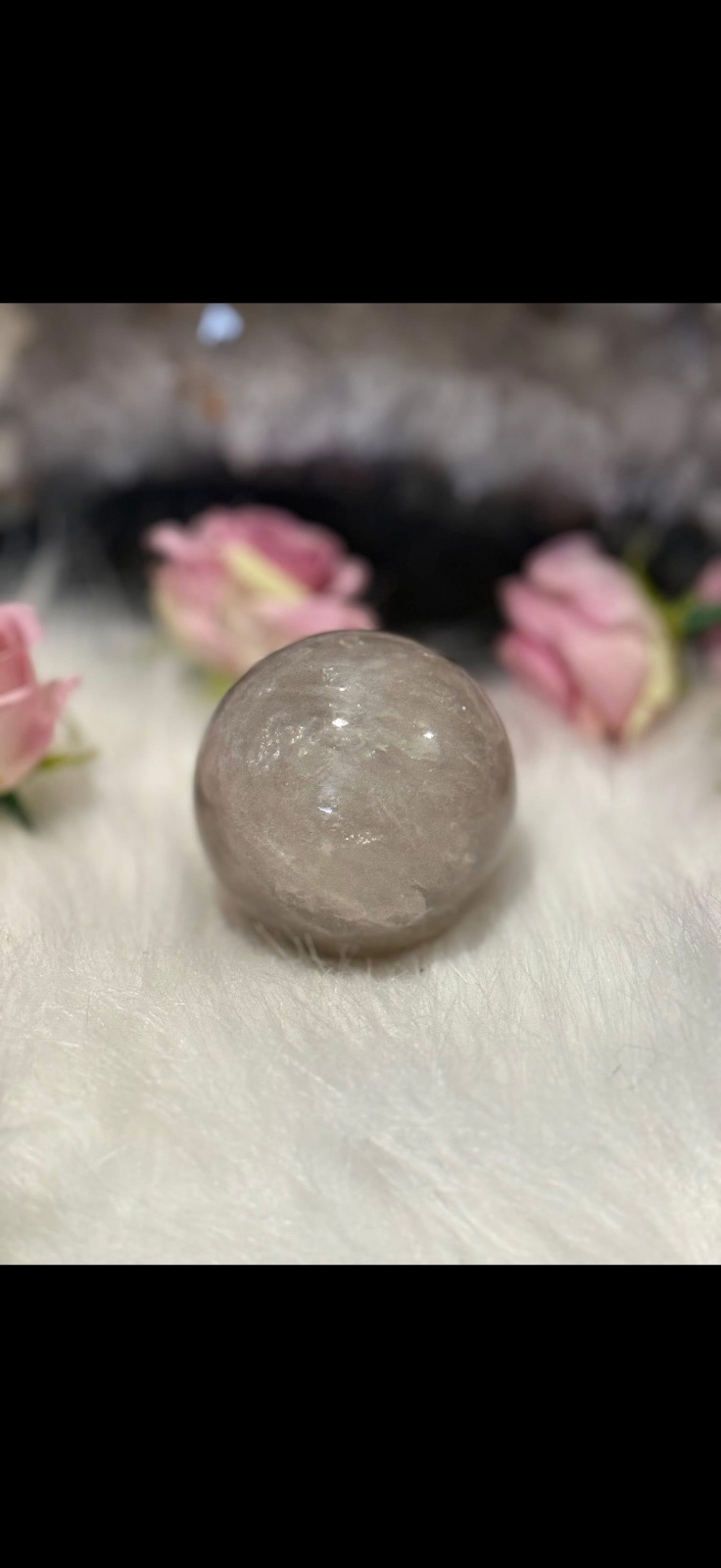 Blue rose quartz sphere