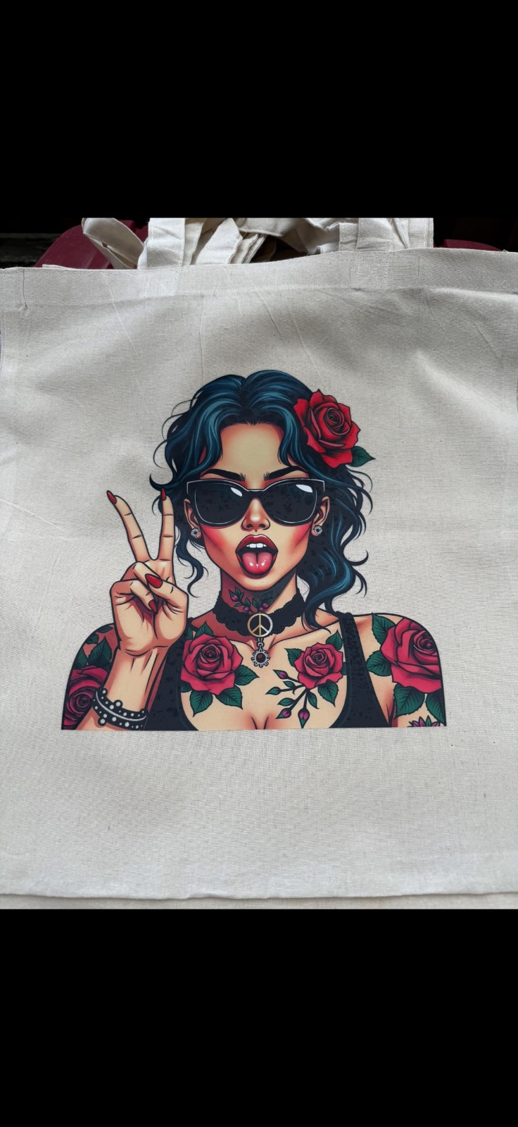 Tattooed peace tore bag