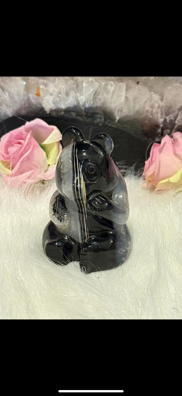 Black banded agate panda