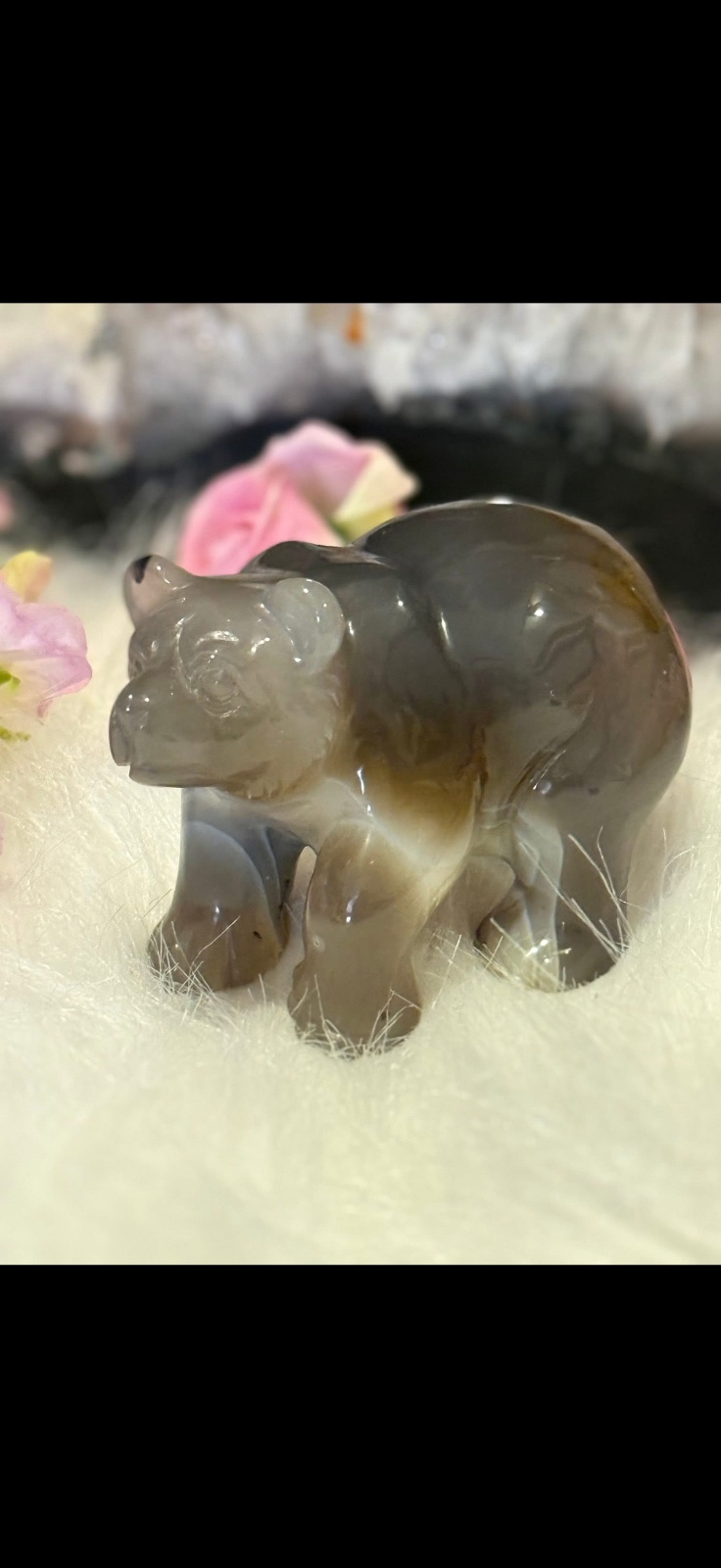 Grey banded agate bear